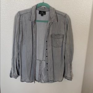 Lucky Grey Cotton “Denim” button up